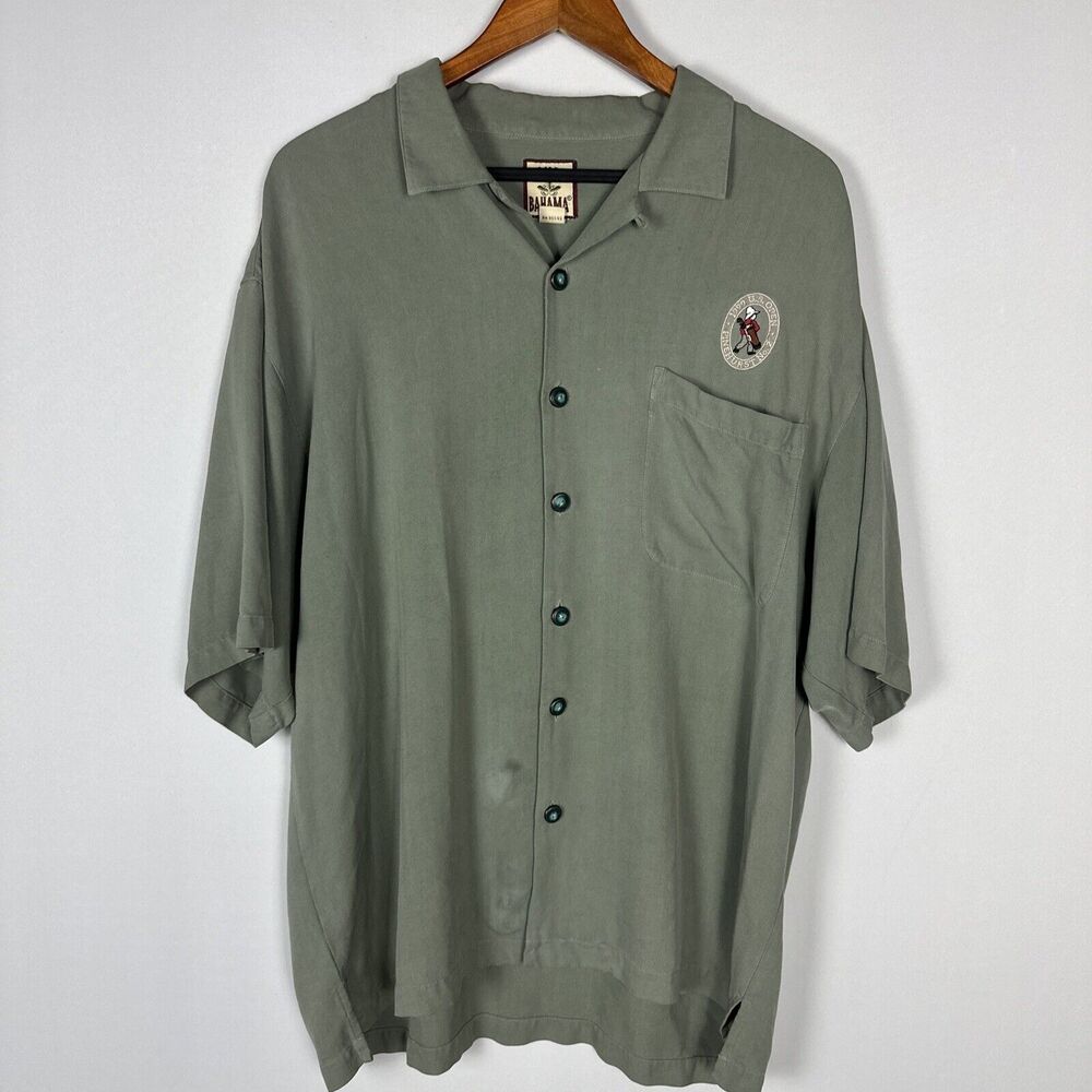 W/Stains Tommy Bahama L Vintage 1999 US Open Mens Button Down Shirt Short Sleeve